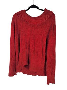 Worthington Womens Plus Sweater Red Chenille Soft Holiday Cozy Essential 3X